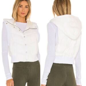 Free People Movement Nature Seeker Puffer Vest M Hooded White